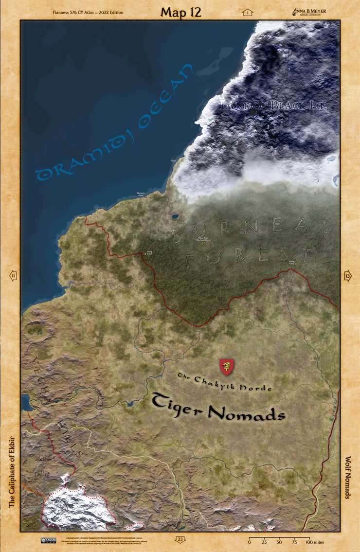 Carte 12, atlas du Flanaess 576 AC