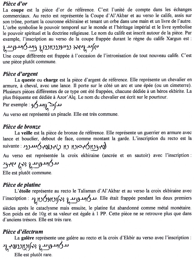 Planche des monnaies ekbiriennes