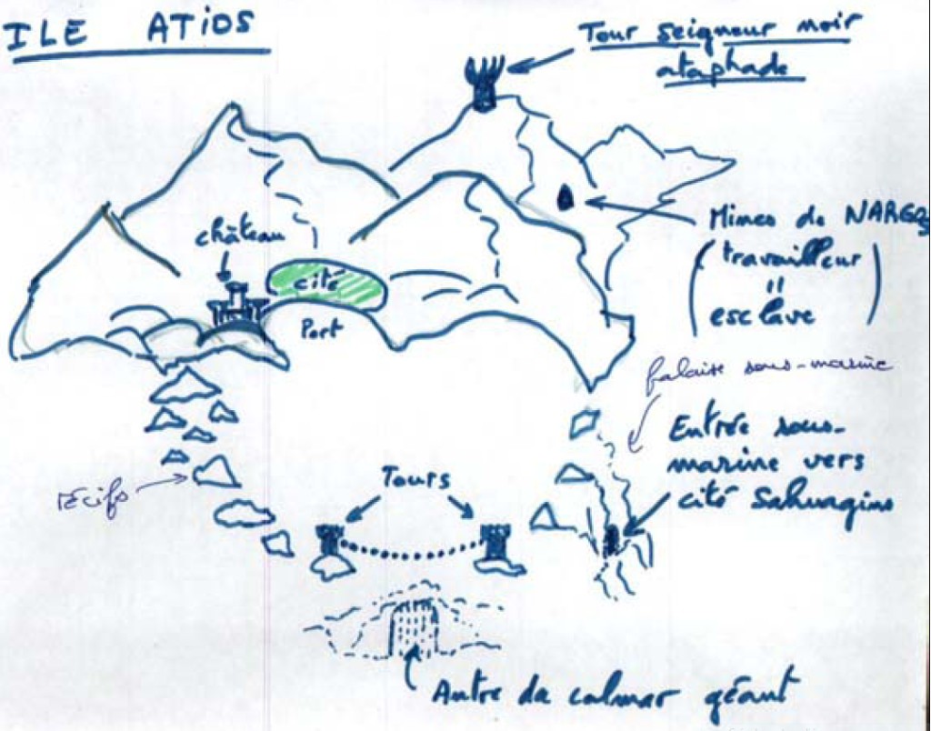Schéma de l’île d’Atios